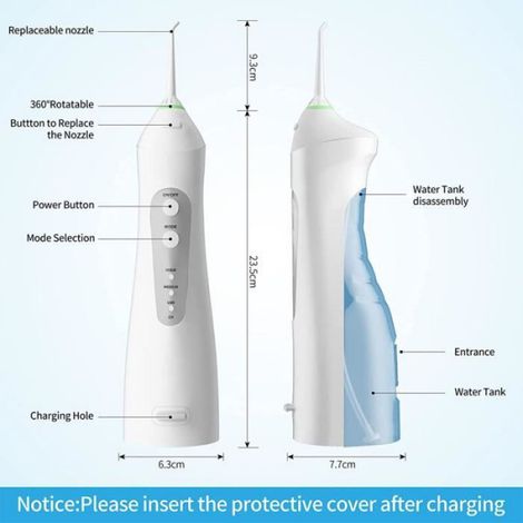 Irrigateur Dentaire - - Jet Dentaire Portable Rechargeable - 200 ML - 3 Modes - Étanche IPX7 (1/4)