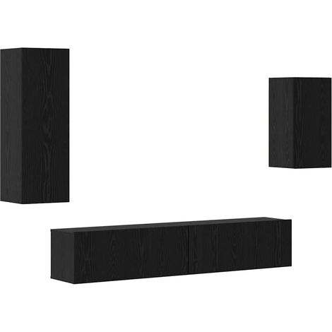 Maison Exclusive - TV-Schrankset 4 pcs Schwarz Eichen-Optik Holzw
