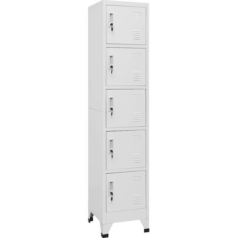 Armoire à casiers Gris Clair 38x40x180 cm Acier (1/5)