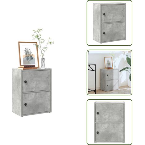 Armadio con ante - vidaXL Libreria Grigio Cemento 40x24x52 cm in Legno Multistrato - Libreria con ripiani