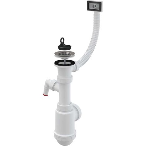 Alcadrain Siphons - Geruchsverschluss, mit Anschluss, mit flexiblem Überlauf, Kunststoff A444P-DN50/40 (1/2)