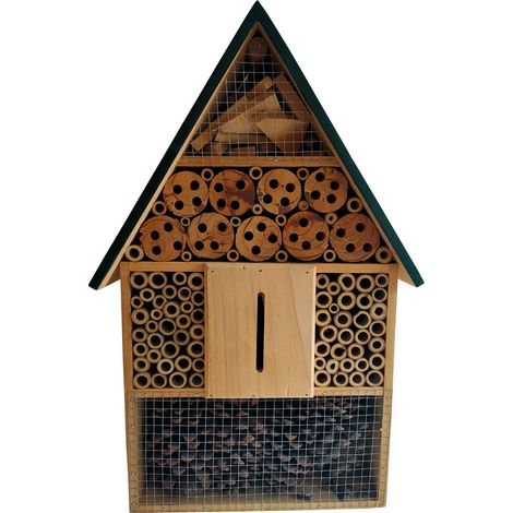 Maison pour insectes Hôtel Marien Coléoptères Abeilles Nid en bois Pin 55 cm