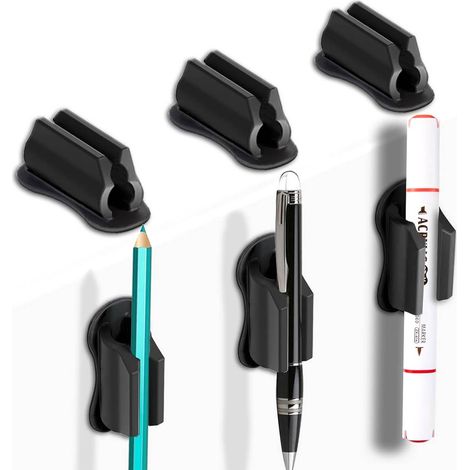 Porte-stylo mural adhésif, porte-stylo de bureau, porte-stylo en silicone pour bloc-notes, porte-marqueur adhésif pour bureau, fournitures scolaires pour organiser le bureau de la classe (1/5)