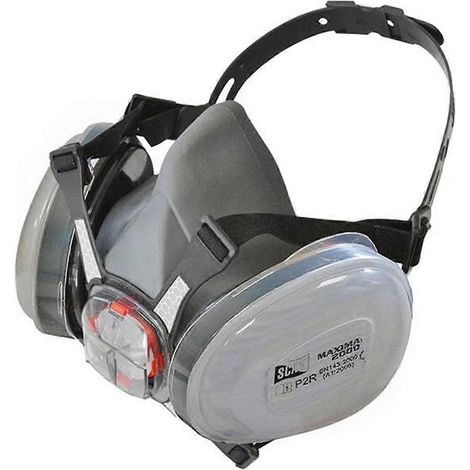 Demi-masque respiratoire double + cartouches filtrantes anti-poussière P2