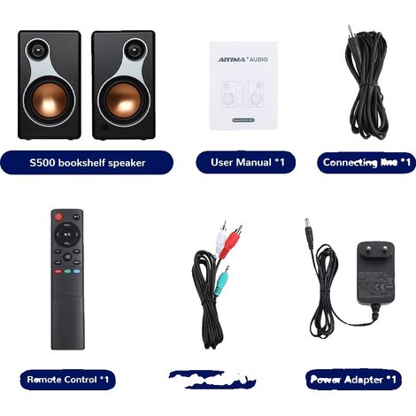 Regallautsprecher, Bluetooth-Konnektivität, hohe Ausgangsleistung, mit EU-Stecker (1/2)