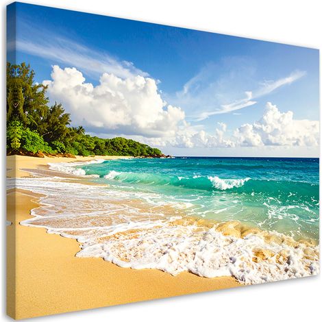 Quadro su tela, Spiaggia tropicale e mare turchese - 60x40 (1/2)