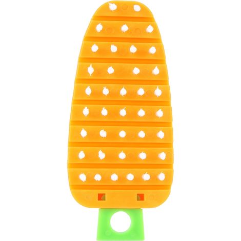 Brosse à légumes PP/PE orange 13,7x6cm poils soupres bord lisse accroche facile nettoyage fruits vaisselle résistant déformation (1/5)