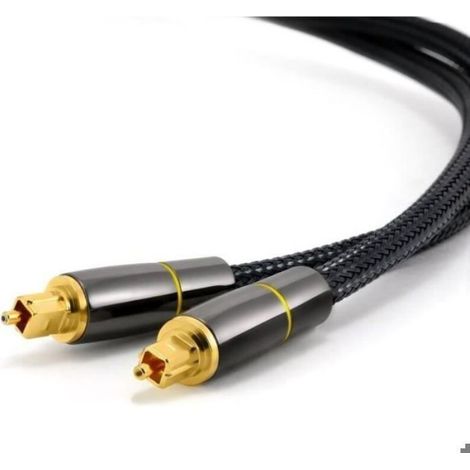 Câble Optique Toslink - Transmission Audio Numérique SPDIF - Home Cinéma Gaming TV PS4 Xbox - 3 M (1/4)