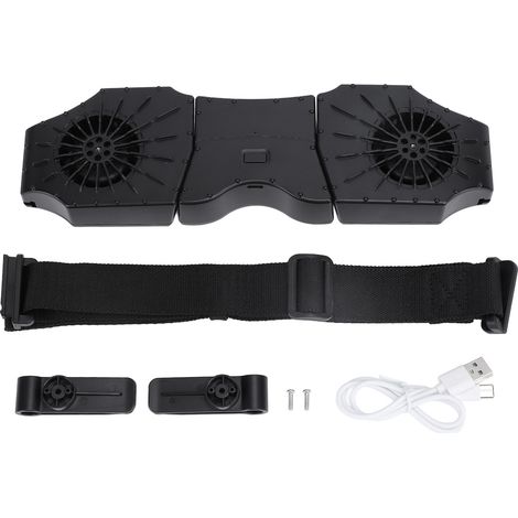 Ortviai Ventilateur Portatif pour Ceinture – 8000 mAh, 3 Vitesses, Double Ventilateur Silencieux, Noir (1/5)