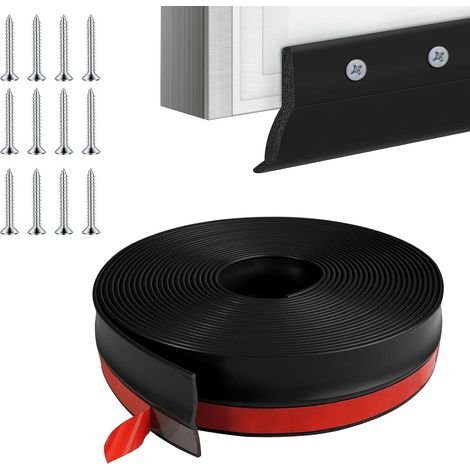 1 x 10ft Swing Garage Door Seal Rubber Seals with 12 Nails for Rolling Doors, Sectional, Swing and Garages with Side Hinges (1/5)
