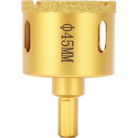 Foret diamanté brasé de 45 mm pour marbre, verre, céramique et carrelage, scie cloche pour perceuse électrique manuelle (1/5)