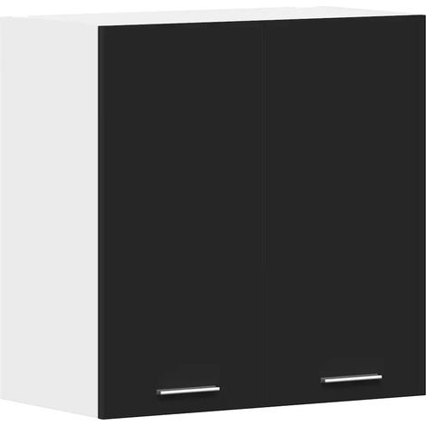 Mobile contenitore da cucina funzionale a parete 60 x 31 x 60 cm realizzato in legno composito nero 020047679