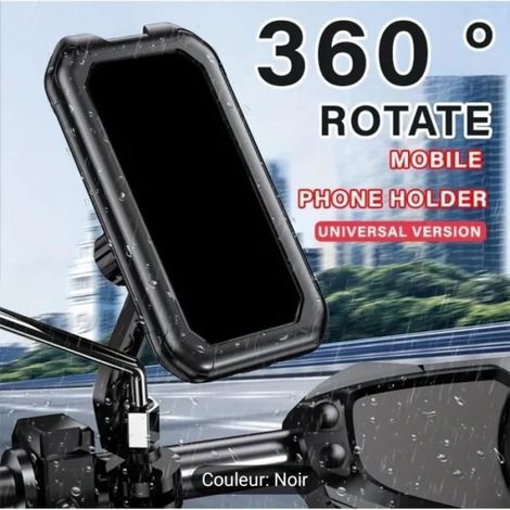 Support Téléphone Moto - - Étanche - Rotation 360° - Jusqu'à 6,8 pouces (1/3)