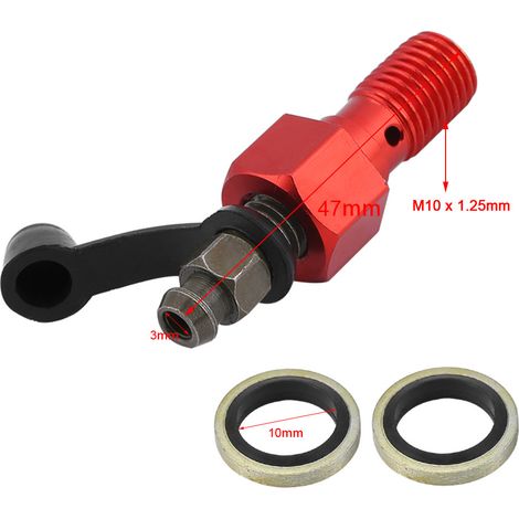 Bouchon anti-poussière rouge pour vis de purge d'étrier de frein de moto M10x1,25 mm (1/5)