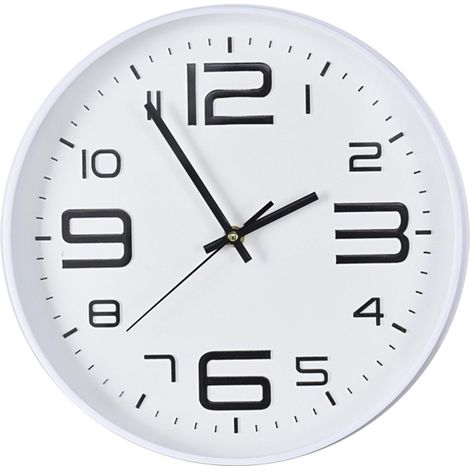 RELOJ PARED BLANCO REDONDO 30cm (1/3)