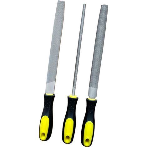 Lime de meulage triangle métal haute dureté pour affûtage couteaux sténographie travail du bois ajusteur semi-circulaire à dents moyennes lot de 3 pièces (1/5)