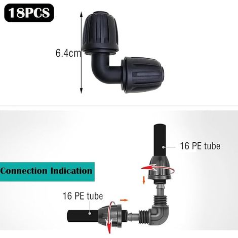 Tuyau d'irrigation goutte accessoires d'irrigation goutte 1/2pouces connecteurs tuyau d'irrigation plastique en forme V système d'arrosage goutte pour jardin pelouse patio (1/2)