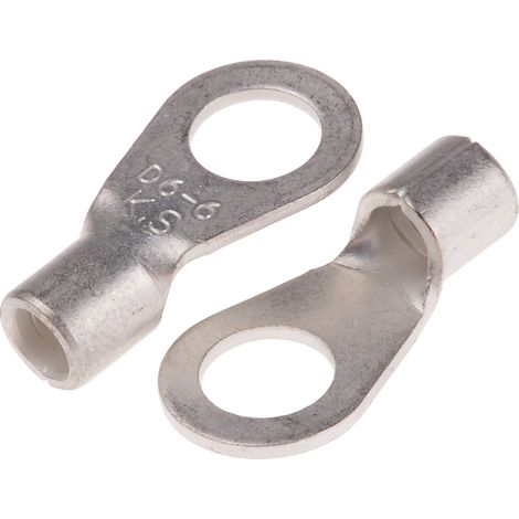 Cosses à œillet RS PRO, Non-isolé, 6mm², 6.5mm, 11mm