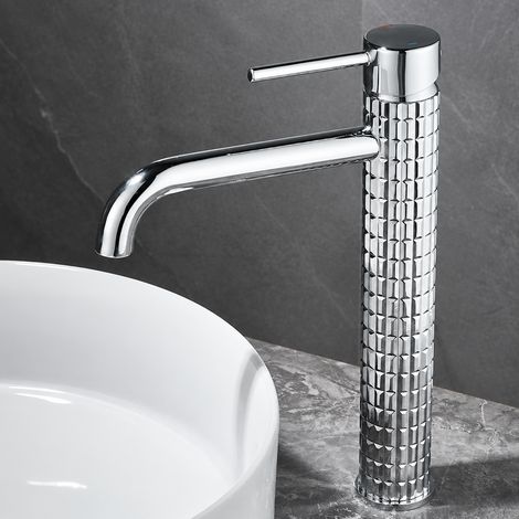 Robinet Mitigeur de Lavabo Modèle Haut Chromé pour Vasque Salle de Bain Eau Chaude et Froide 32,5 × 22,7 × 7 cm – Livraison gratuite (1/5)