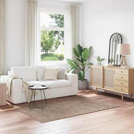 Anti-Rutsch Shaggy Teppich Braun 140 x 200 cm PP vidaXL (1/5)