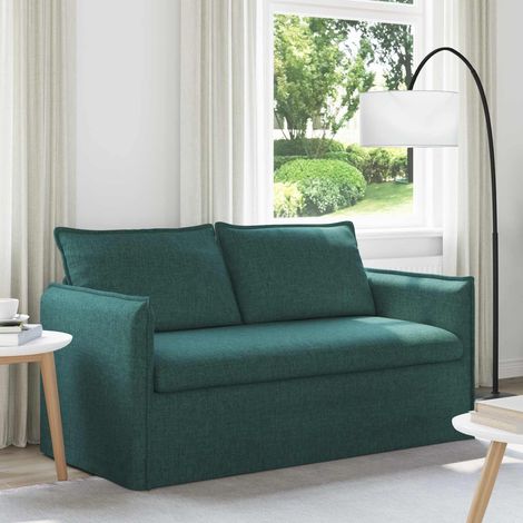 Sofa Dunkelgrün 156 x 82 x 85 cm Stoff