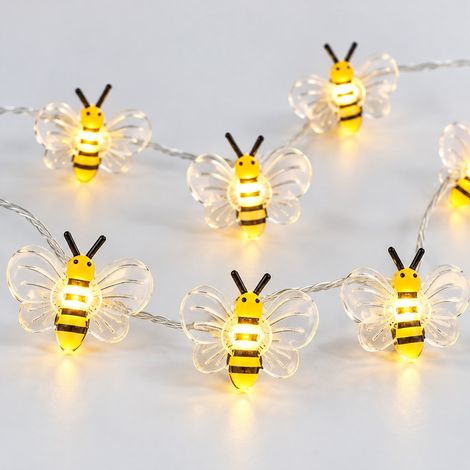 Guirlande LED Guêpe 10 lumières - Décoration intérieure et extérieure - Alimentation piles AA - Lumière chaude (1/5)
