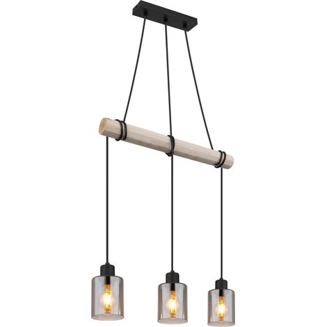 Globo - suspension - Hadera - naturel noir - métal - grande lampe (1/5)