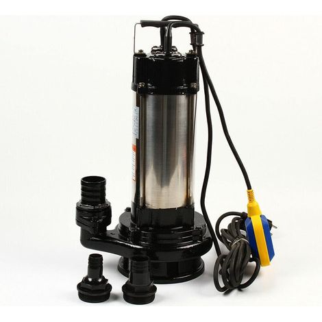 Bomba de aguas residuales de 1500 W Bomba sumergible de acero inoxidable Bomba de agua protegida Bomba de agua de 6 m Cable de alimentación con flotador