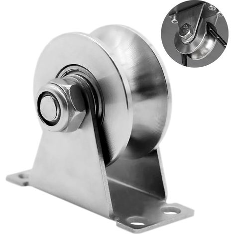 Seilrolle zum Ziehen und Umlenken – Tragfähigkeit 200 kg, U-Nut, Kugellager – Für Handhabung, Heben und Transport (1/5)