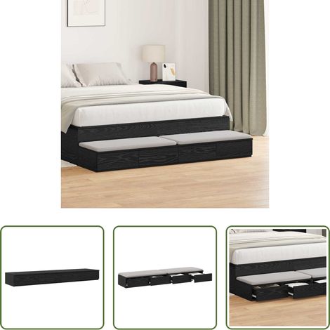 Bett-Schubladen -  Bettschubladen Schwarz Eichen-Optik 160 x 36,5 x 16,5 cm (1/5)
