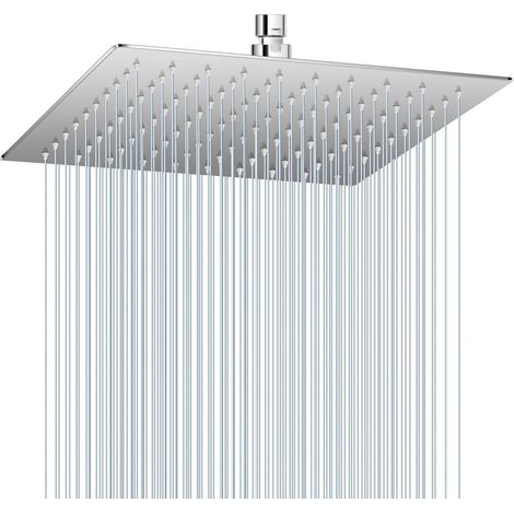 Regendusche 25cm poliertes Chrom, Edelstahl, 121 Antikalk-Düsen, Wassersparend (1/5)