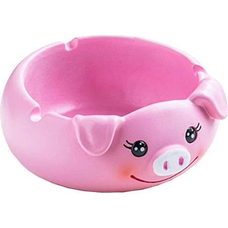 Cendrier en résine en forme de cochon, motif animal de dessin animé, ornement décoratif de rangement (1/5)