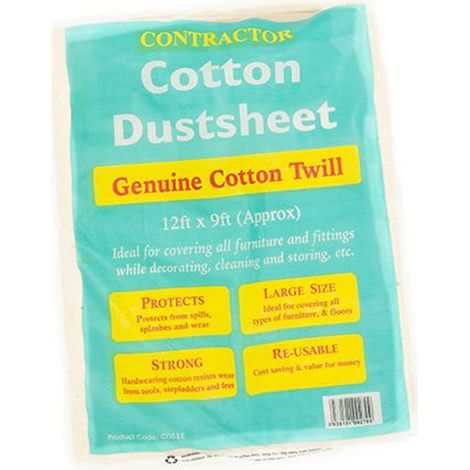 Primaflow 12Ft X 9Ft Cotton Dust Sheet