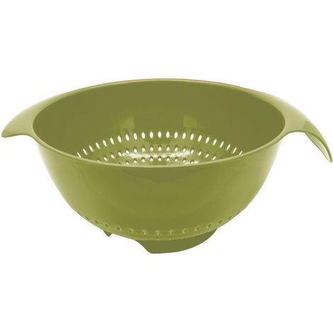 Passoire à pied, Passoire à égoutter, Egouttoir en plastique écosourcé, Vert, Plastique bio, 31x24cm (1/4)