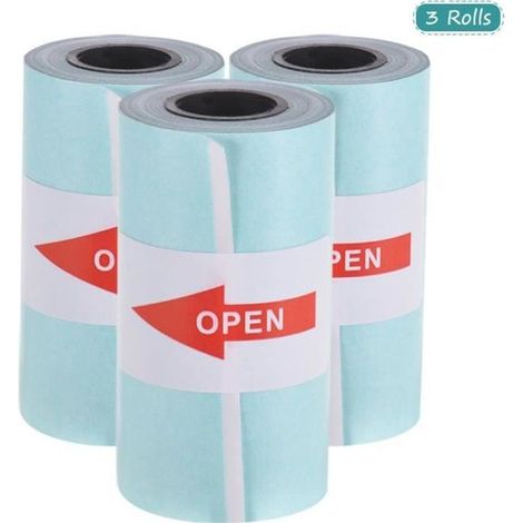 Rouleaux de papier thermique auto-adhésif 57x30mm pour imprimantes A6, P1, P2 - Lot de 3 (1/4)