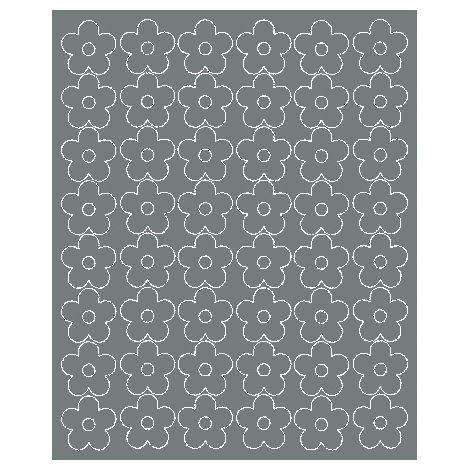 Wandaufkleber Blumen 3 cm Blumen 48 Stück mattgrau