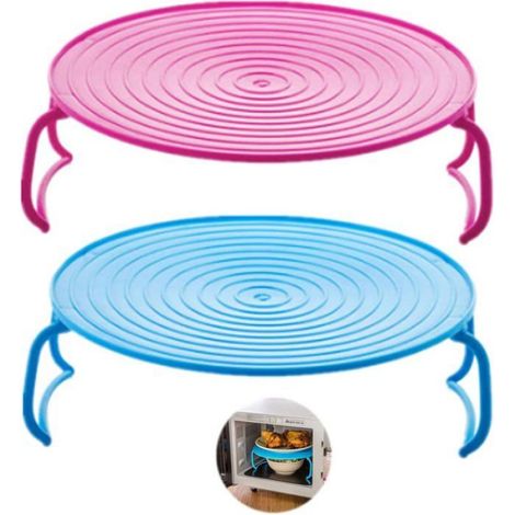 Plateau Rond Cuiseur Vapeur Rack Double Couche Vapeur Rack Support de Plateau de Cuisson en Plastique Multifonctionnel 2 pcs (1/5)