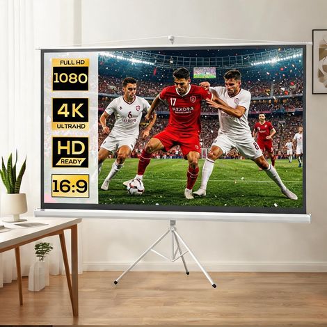 Support trépied pour vidéoprojecteur avec écran 100 pouces blanc (1/5)