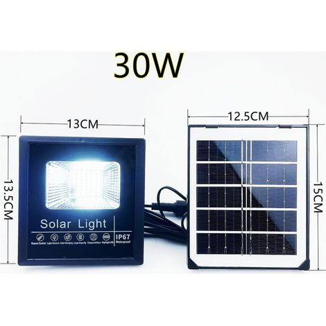 Lampe Solaire Exterieure 30W 44LED Projecteur LED solaire impermeable avec telecommande, cordon de 5M, eclairage d'exterieur, ideal pour un jardin ou une maison (1/5)