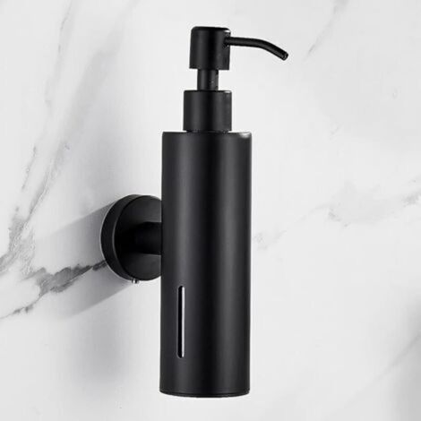 Adjustable Wall-Mounted Soap Dispenser in Matte Black Stainless Steel – 200 ml – For Bathroom, Sink, or Kitchen – Convenient Pump (1/4)