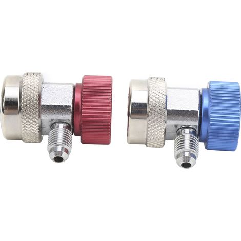 2 raccords rapides haut/bas pour manomètre de climatisation R134A, adaptateur en laiton, accessoire de climatisation (1/5)