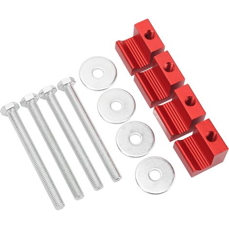 Trousse à outils pour camionnette 4 pièces avec kit de montage en J, accessoires universels en aluminium et en acier inoxydable, rouge. (1/5)
