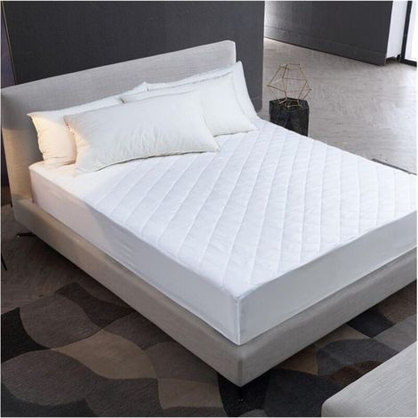 Draps de lit, Housse de Matelas, Couvre-lit sur Le Linge de lit, protège-Matelas imperméable, Housse de Matelas Solide et Douce (Blanc, 90 x 190 x 30 cm) (1/4)