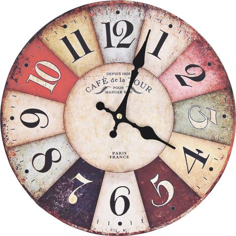 Horloge murale vintage Colorée 30cm (1/5)