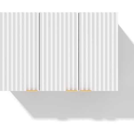 Armario de cocina colgante de MDF blanco con 3 puertas, 90 x 29 x 60 cm (1/5)
