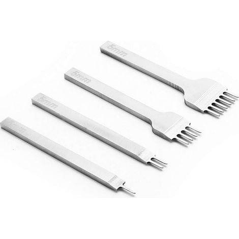 (5 mm) Perforatrice pour travaux manuels en cuir 1 + 2 + 4 + 6 broches Kit de couture
