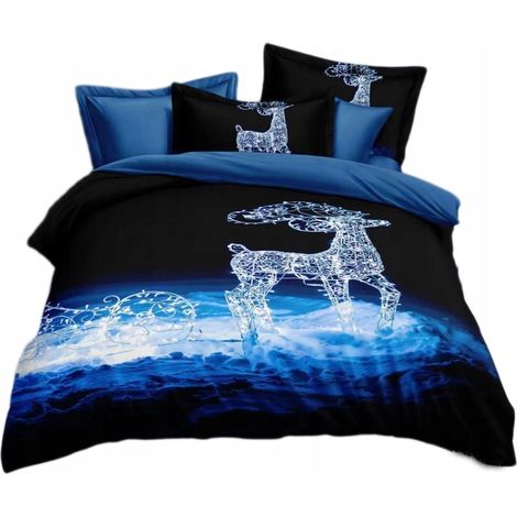 Juego de ropa de cama navideña de 160x200 + 2 trineos de renos de 70x80 para árbol de Navidad (1/5)