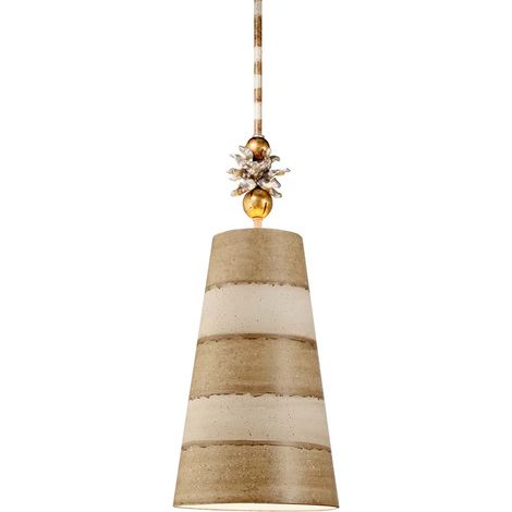 Elstead Anemone - Sospensione a soffitto a cupola a 1 luce Taupe, Crema, E27