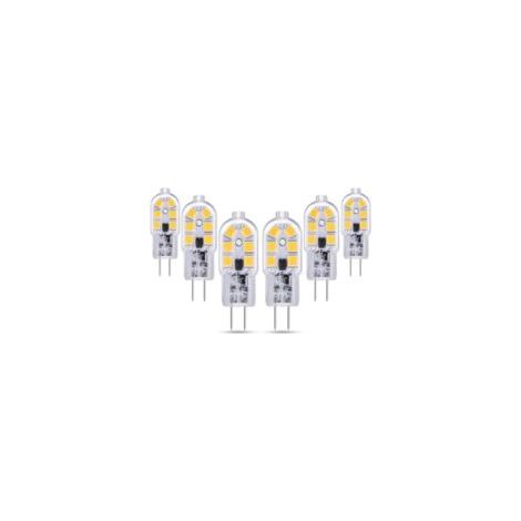 G4 LED 2W 12V AC/DC Kaltweiß 6000K für Dunstabzugshauben, 200lm, entspricht 10W/20W G4 Halogenlampen, nicht dimmbar, Zweistift-G4 12V LED für Kronleuchter/Wohnmobile, 6er-Pack - Crezuo (1/4)