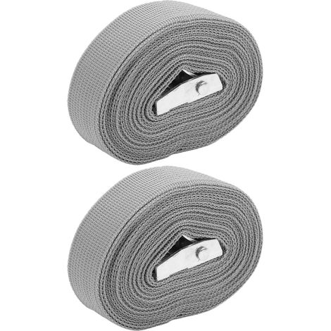 2 sangles à cliquet en alliage de zinc, sangle d'arrimage renforcée pour poids lourds, fixation de chargement pour camion, voiture, bagages, gris, 3m/9,8ft (1/5)